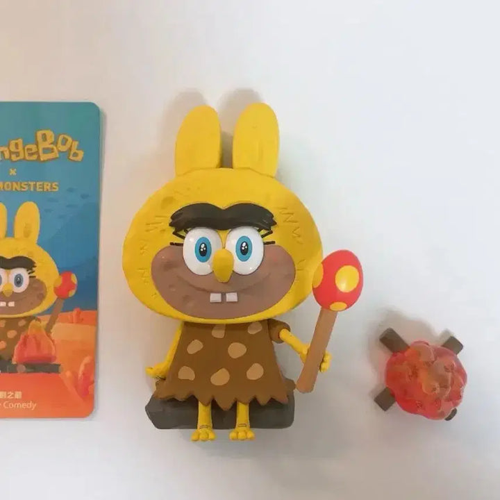 [BUNJANG] Pop Mart SpongeBob x Labubu Prehistoric Era Figure / 팝마트 정품 스폰지밥x라부부 선사시대 피규어