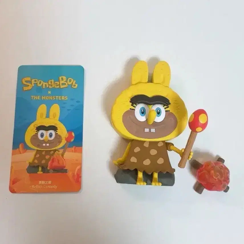 [BUNJANG] Pop Mart SpongeBob x Labubu Prehistoric Era Figure / 팝마트 정품 스폰지밥x라부부 선사시대 피규어