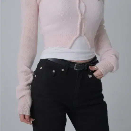 [BUNJANG] Pale Jade Hairy Button Point Knit Cardigan / [페일제이드] Hairy Button Point Knit Cardi
