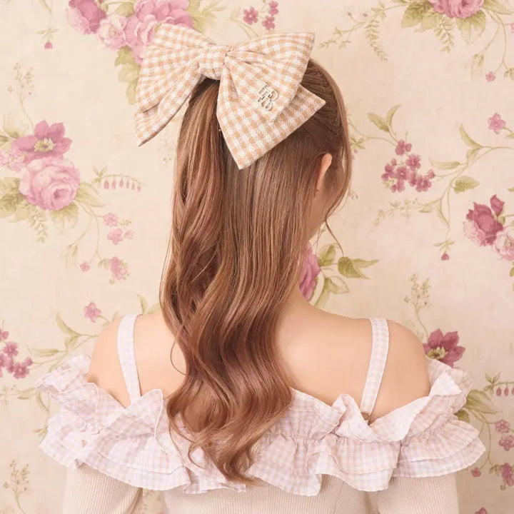 [BUNJANG] Lafary Gingham Ribbon Barrette Hairpin / Lafary 라파리 깅엄 리본 발레타 머리핀 헤어핀