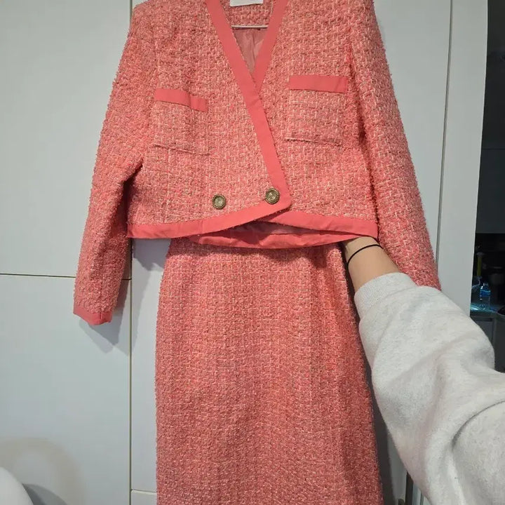 [BUNJANG] Miniuni Pink Tweed Set / 트위드 셋업 핑크