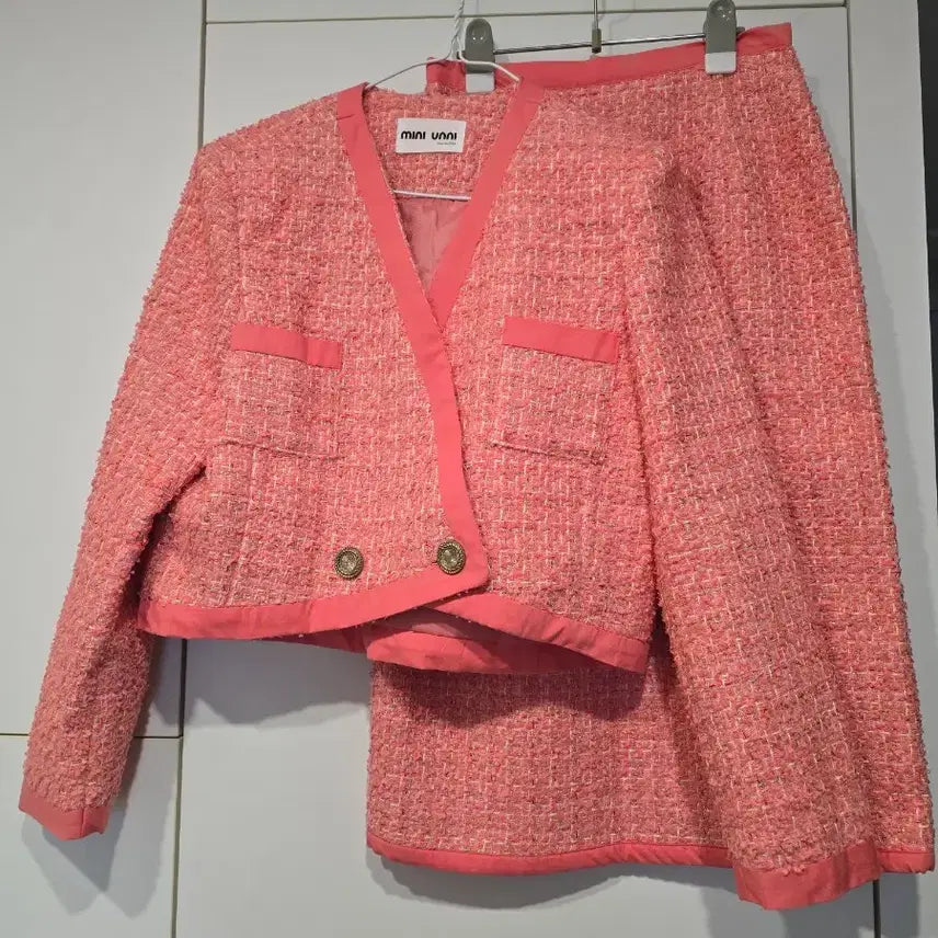 [BUNJANG] Miniuni Pink Tweed Set / 트위드 셋업 핑크