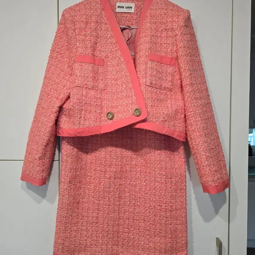[BUNJANG] Miniuni Pink Tweed Set / 트위드 셋업 핑크