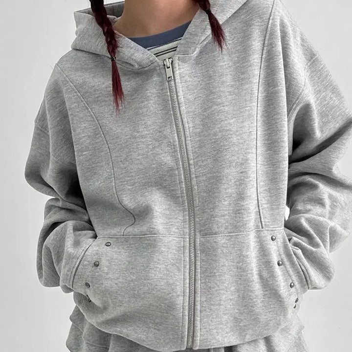 [BUNJANG] BlackUp Two-Way Hooded Zip-Up Jacket / 블랙업 투웨이 후드집업