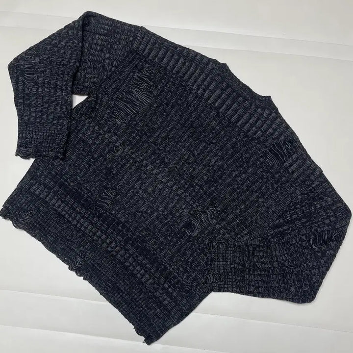 [BUNJANG] MAINBOOTH Fragile Club Damage Sweater M Black / 메인부스(MAINBOOTH) Fragile Club Damage Swea
