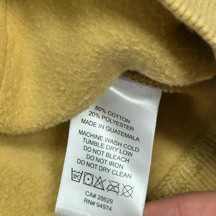 [BUNJANG] Stussy Small Logo Mustard Hoodie / 스투시 스몰로고 머스타드 후드티