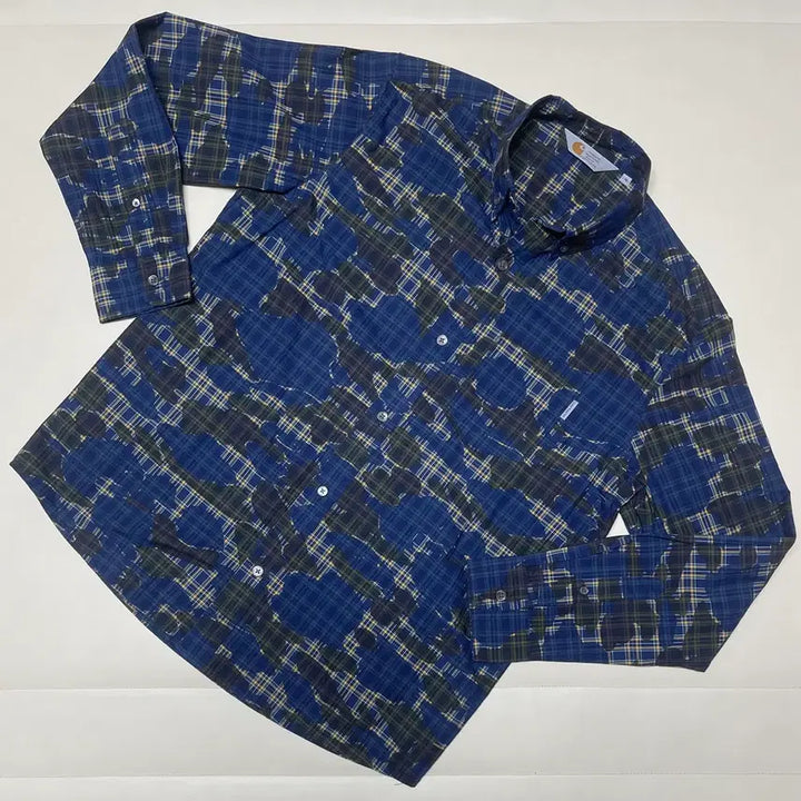 [BUNJANG] Carhartt WIP Poster Blue Camo Shirt / 칼하트 WIP 포스터 블루 카모 셔츠