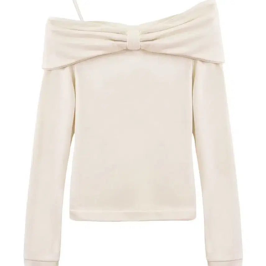 [BUNJANG] Sugar Bliss Ribbon Hug Tee Beige / 슈가블리스 리본 허그티 베이지
