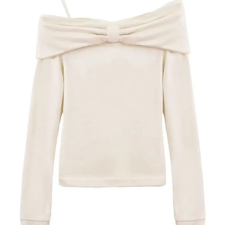 [BUNJANG] Sugar Bliss Ribbon Hug Tee Beige / 슈가블리스 리본 허그티 베이지