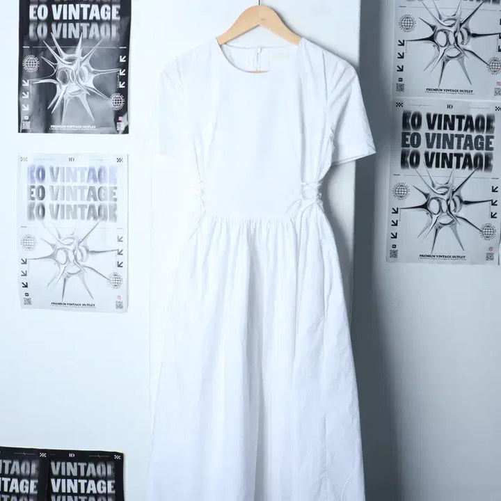 [BUNJANG] W(F) Riel Dress White V-neck Dress / W(F) 리엘 드레스 원피스 반팔 블라우스 화이트 뷔스띠에-17727