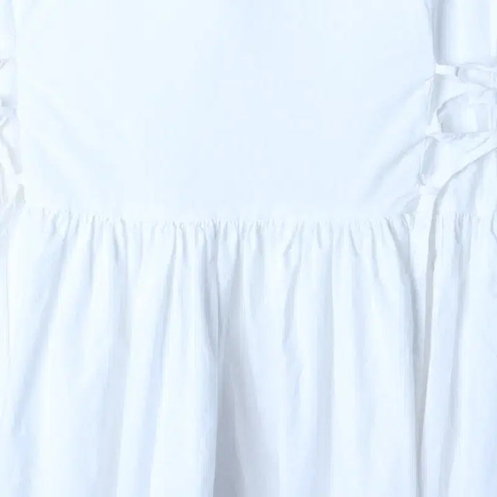 [BUNJANG] W(F) Riel Dress White V-neck Dress / W(F) 리엘 드레스 원피스 반팔 블라우스 화이트 뷔스띠에-17727