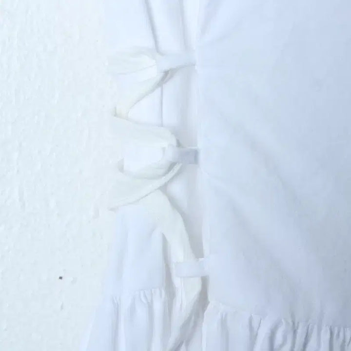 [BUNJANG] W(F) Riel Dress White V-neck Dress / W(F) 리엘 드레스 원피스 반팔 블라우스 화이트 뷔스띠에-17727