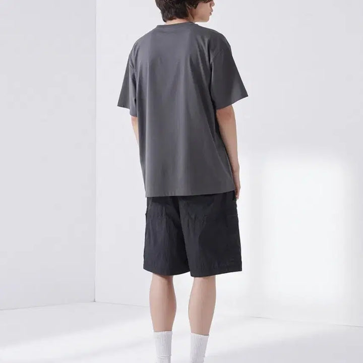 [BUNJANG] Covernat Charcoal Printed Short Sleeve T-Shirt / 커버낫 차콜 프린팅 반팔티 반소매 티셔츠 그레이 회색 챠콜 먹색