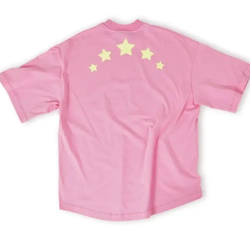[BUNJANG] Pink Star Print Short Sleeve T-shirt / 핑크 분홍색 별 프린팅 반팔티 반소매 티셔츠