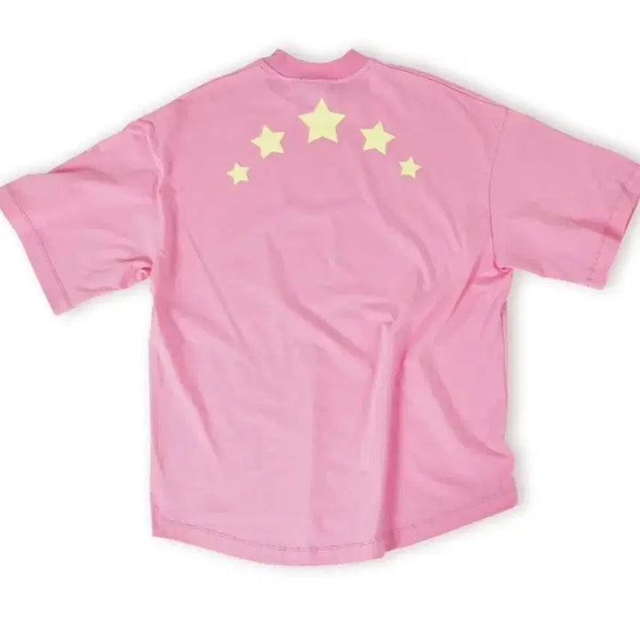 [BUNJANG] Pink Star Print Short Sleeve T-shirt / 핑크 분홍색 별 프린팅 반팔티 반소매 티셔츠