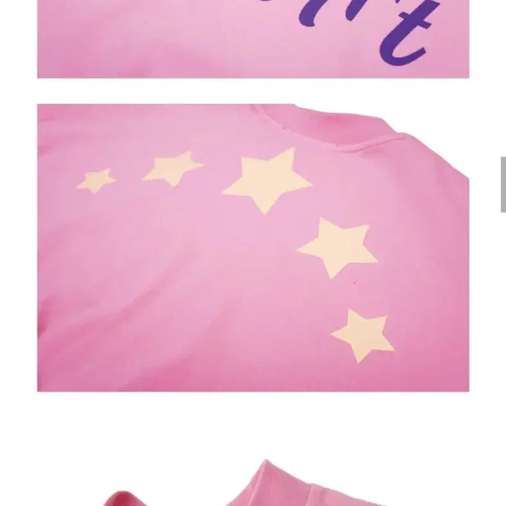 [BUNJANG] Pink Star Print Short Sleeve T-shirt / 핑크 분홍색 별 프린팅 반팔티 반소매 티셔츠