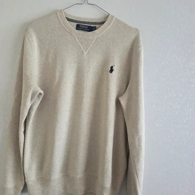 [BUNJANG] Polo Ralph Lauren Beige Knit T-shirt / 폴로 랄프로렌 베이지색 니트 티셔츠