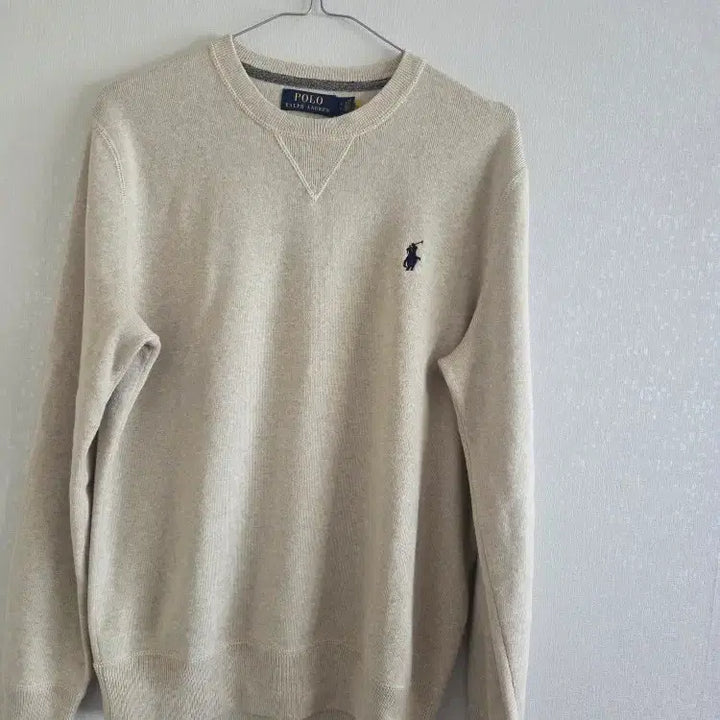 [BUNJANG] Polo Ralph Lauren Beige Knit T-shirt / 폴로 랄프로렌 베이지색 니트 티셔츠