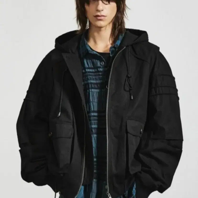 [BUNJANG] LMOOD 24SS Shadow Military Hood Ma-1 Bomber Jacket / LMOOD 24SS 쉐도우 밀리터리 후드 Ma-1 48 (L) 새제품
