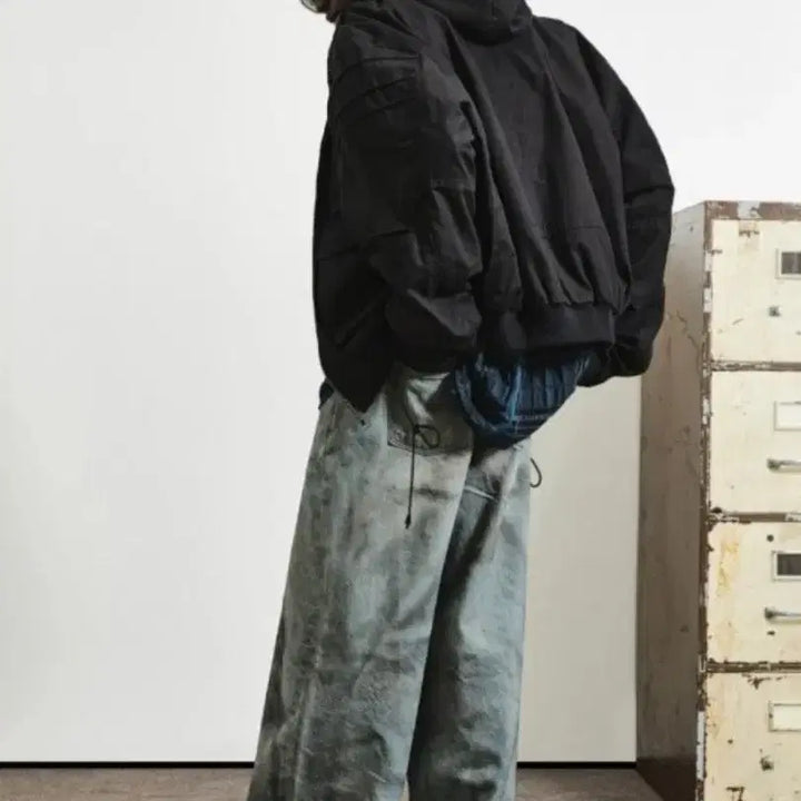 [BUNJANG] LMOOD 24SS Shadow Military Hood Ma-1 Bomber Jacket / LMOOD 24SS 쉐도우 밀리터리 후드 Ma-1 48 (L) 새제품