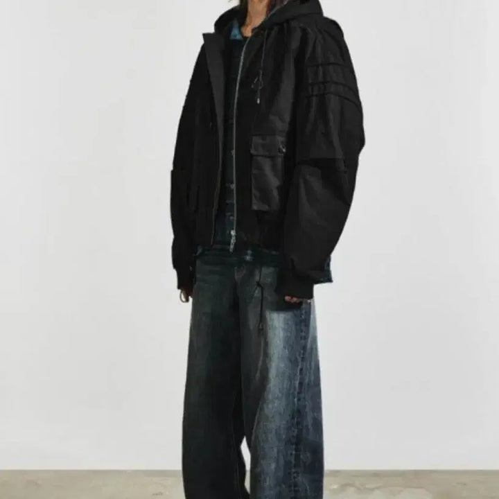 [BUNJANG] LMOOD 24SS Shadow Military Hood Ma-1 Bomber Jacket / LMOOD 24SS 쉐도우 밀리터리 후드 Ma-1 48 (L) 새제품