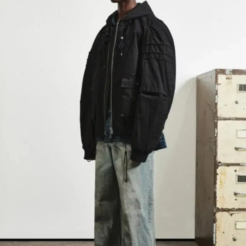 [BUNJANG] LMOOD 24SS Shadow Military Hood Ma-1 Bomber Jacket / LMOOD 24SS 쉐도우 밀리터리 후드 Ma-1 48 (L) 새제품