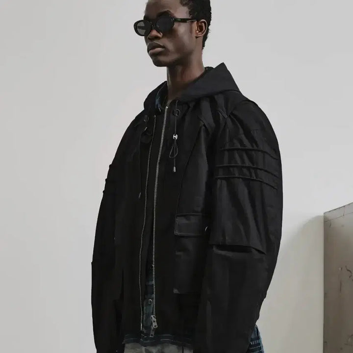 [BUNJANG] LMOOD 24SS Shadow Military Hood Ma-1 Bomber Jacket / LMOOD 24SS 쉐도우 밀리터리 후드 Ma-1 48 (L) 새제품