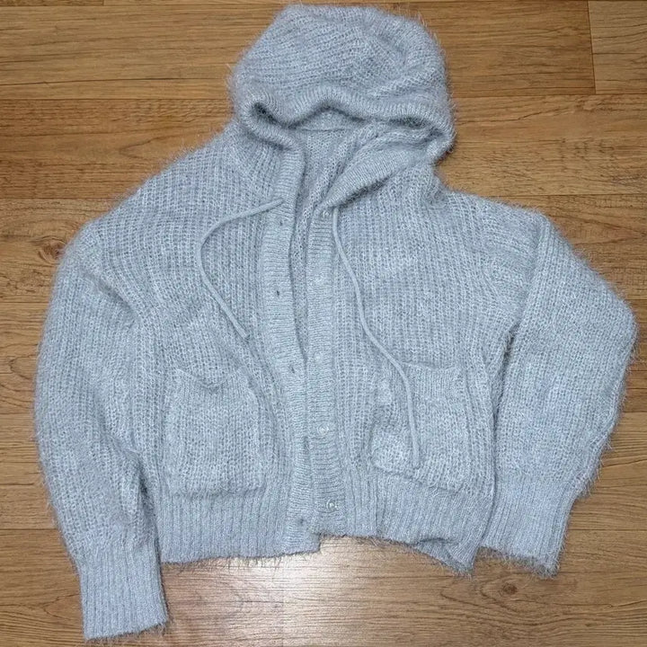 [BUNJANG] Blackup Nerrman Hairly Hooded Cardigan / 블랙업 너르만 헤어리 후드 가디건