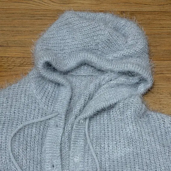 [BUNJANG] Blackup Nerrman Hairly Hooded Cardigan / 블랙업 너르만 헤어리 후드 가디건