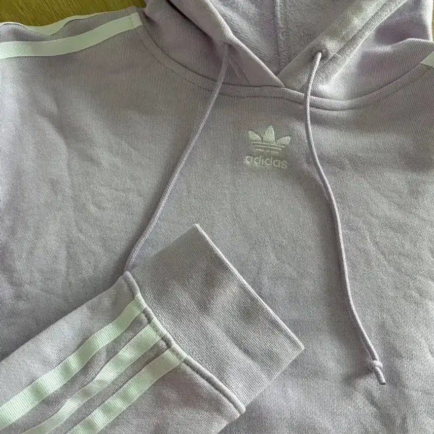 [BUNJANG] Adidas Cropped Hoodie Lavender / [S/연보라]아디다스 크롭후드 후드티 크롭후드티 후드집업 후집