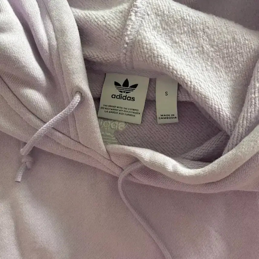 [BUNJANG] Adidas Cropped Hoodie Lavender / [S/연보라]아디다스 크롭후드 후드티 크롭후드티 후드집업 후집