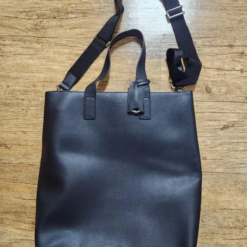 [BUNJANG] ZIOZIA Black Leather Tote Bag / 지오지아 블랙 가죽 토트백