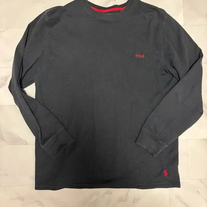 [BUNJANG] Polo Ralph Lauren Black Waffle Long Sleeve T-Shirt / 폴로 랄프로렌 블랙 와플 롱슬리브 티셔츠