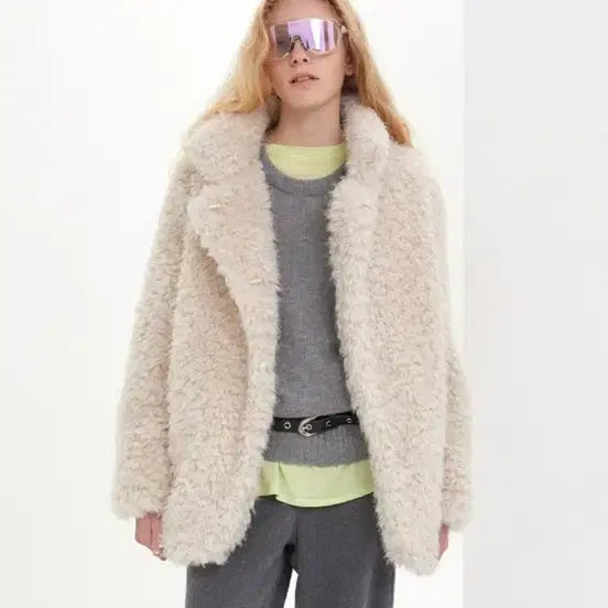 [BUNJANG] J. Chung Ivory Boucle Short Fur Jacket / 제이청 퍼자켓 아이보리 부클레 숏 코트 새상품
