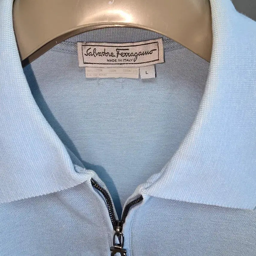 [BUNJANG] Ferragamo Gancini Blue Knit Zip-up / 페라가모 간치니 블루 니트 집업
