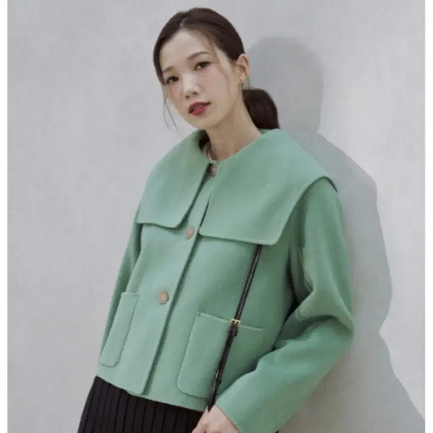 [BUNJANG] Sailor Ribbon Wrap Coat / 랩 세일러 리본 코트