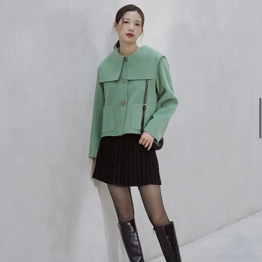 [BUNJANG] Sailor Ribbon Wrap Coat / 랩 세일러 리본 코트