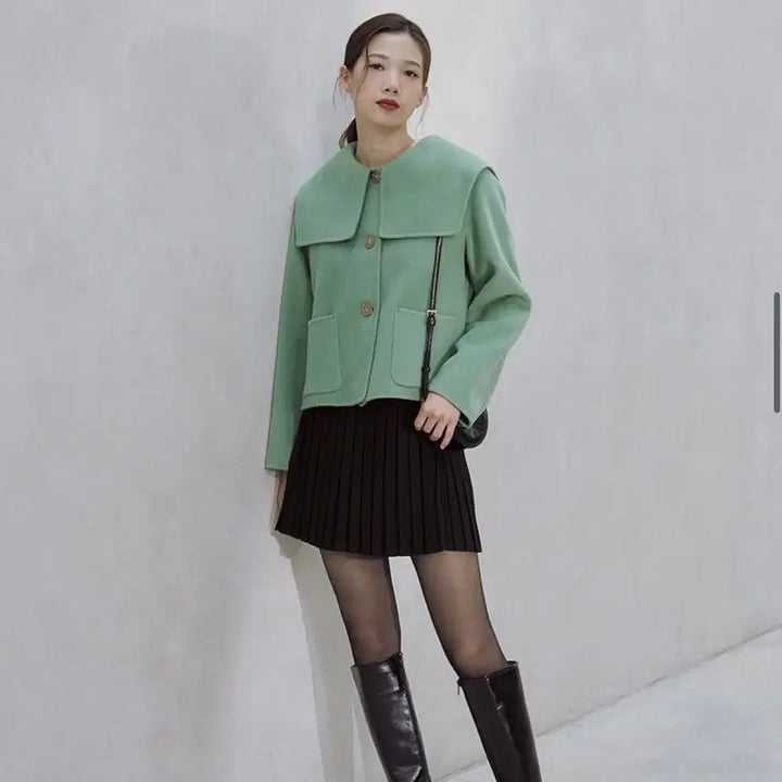 [BUNJANG] Sailor Ribbon Wrap Coat / 랩 세일러 리본 코트