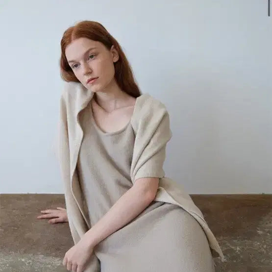 [BUNJANG] HAVEC Wool Knit Dress Beige / HAVEC 하베크 울 니트 드레스 원피스 베이지 (새상품)