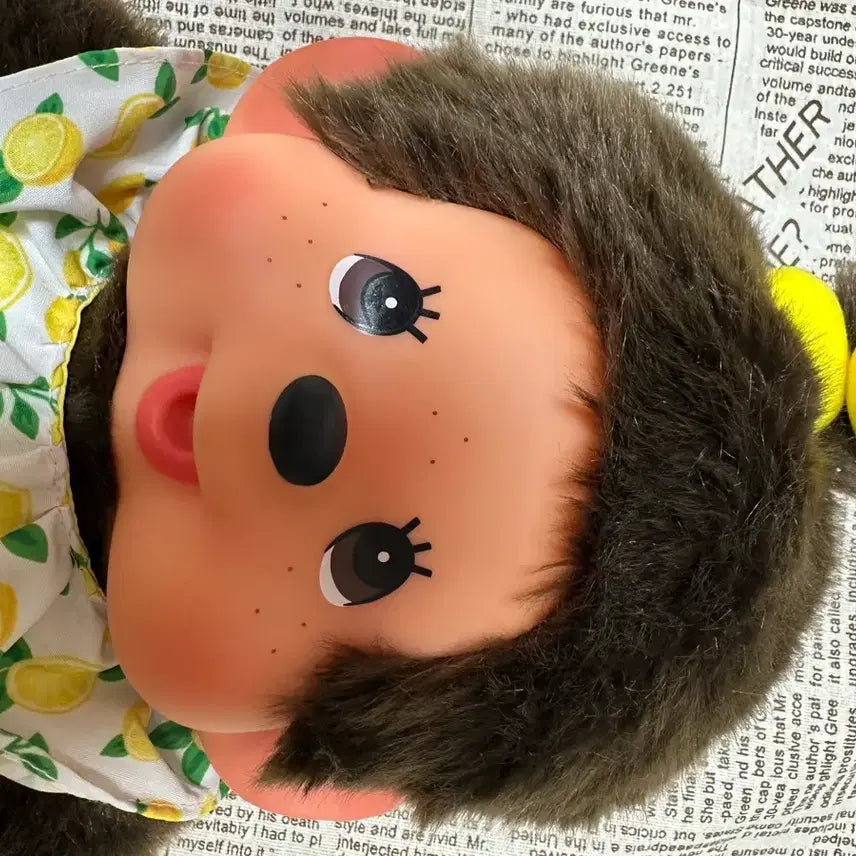 [BUNJANG] Monchhichi Lemon Large Plush / 택포 몬치치 레몬 라지 택없음