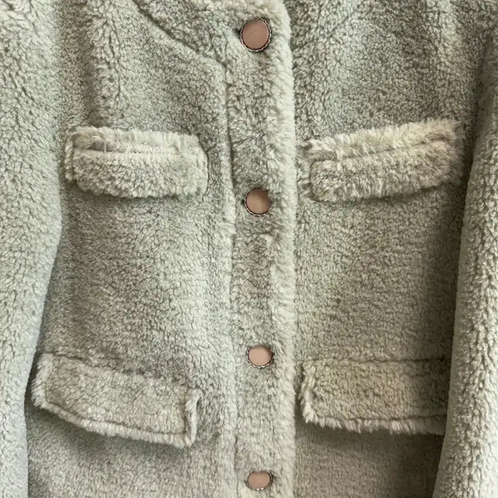 [BUNJANG] Sistina Boucle Fur Short Jacket Mint / 시스티나 부클 퍼 숏 자켓 민트