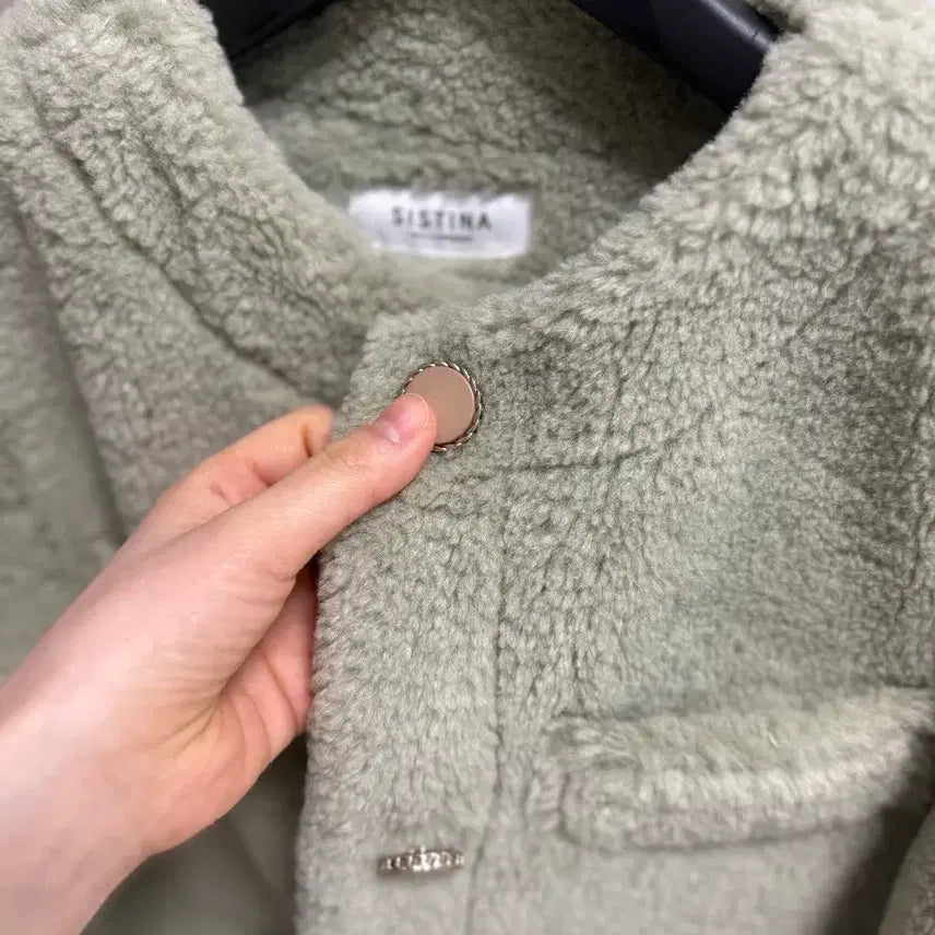 [BUNJANG] Sistina Boucle Fur Short Jacket Mint / 시스티나 부클 퍼 숏 자켓 민트