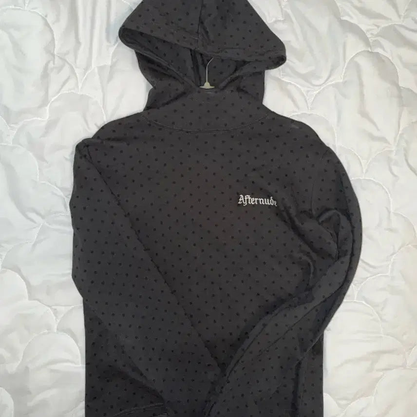 [BUNJANG] Afternude Charcoal Dot Hoodie / Afternude 차콜 도트 후드티 (품절템) 애프터누드