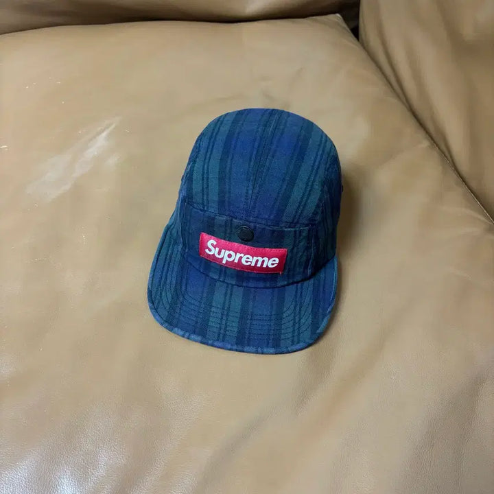 [BUNJANG] Supreme Box Logo Tartan Check Camp Cap / 슈프림 캠프캡 모자 박스로고 타탄 체크