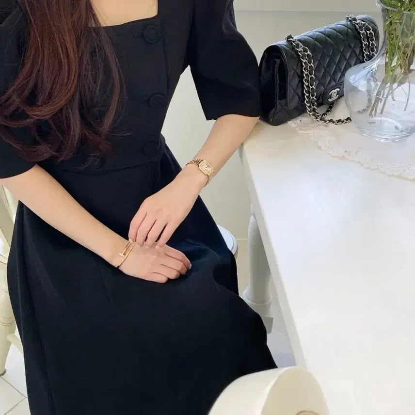 [BUNJANG] Vicinie Double Square Dress (Large) / 바이씨니 더블스퀘어ops (라지)