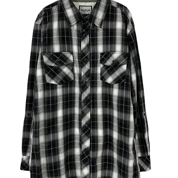 [BUNJANG] VILLAND Two-Pocket Check Shirt / [3L] VILLAND 스냅단추 투포켓 체크셔츠