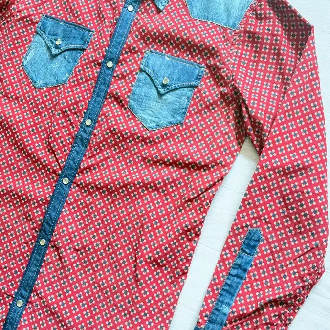 [BUNJANG] DSQUARED2 Corduroy Western Denim Shirt / DSQUARED2 코듀로이 웨스턴 데님 셔츠