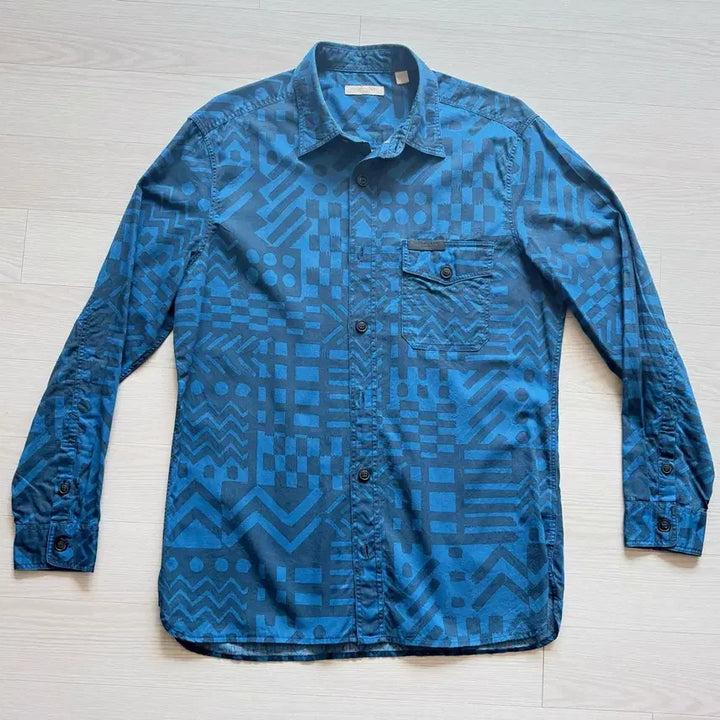 [BUNJANG] Burberry Blue Label Blue Pattern Shirt / 정품 버버리 블루라벨 블루 패턴 셔츠