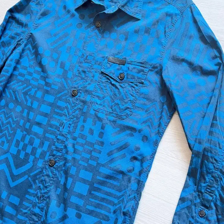 [BUNJANG] Burberry Blue Label Blue Pattern Shirt / 정품 버버리 블루라벨 블루 패턴 셔츠