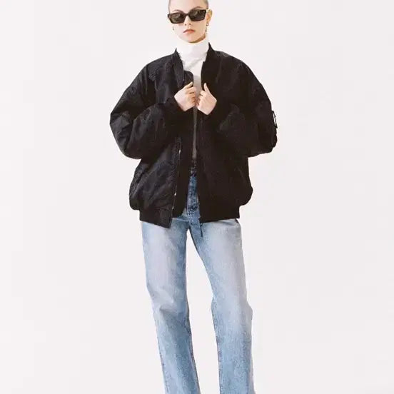[BUNJANG] Lady Volume Bomber Padded Jacket - Black / 레이디볼륨 패딩 봄버 자켓 블랙